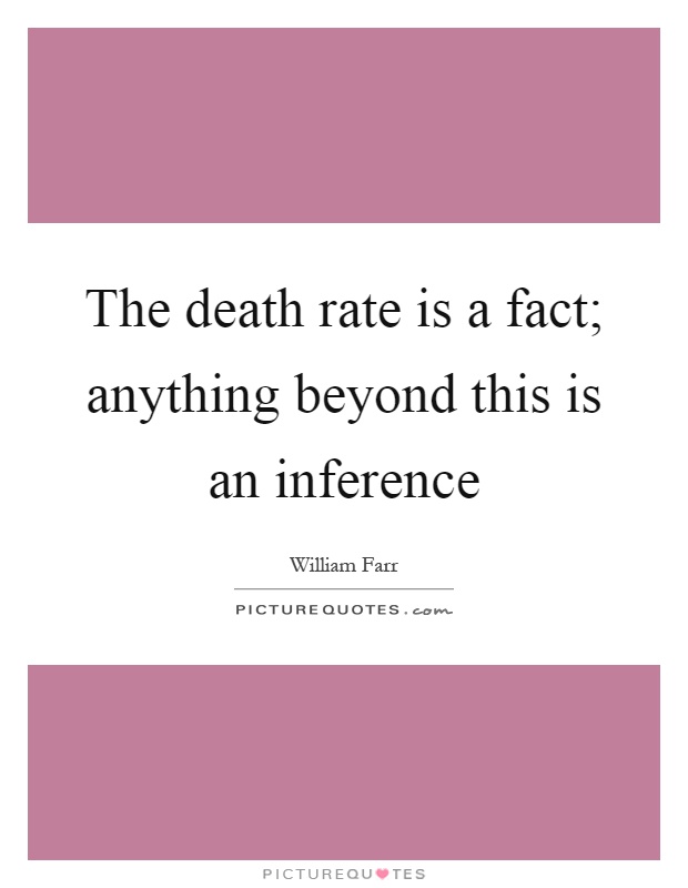 The death rate is a fact; anything beyond this is an inference Picture Quote #1