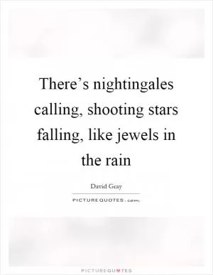 There’s nightingales calling, shooting stars falling, like jewels in the rain Picture Quote #1