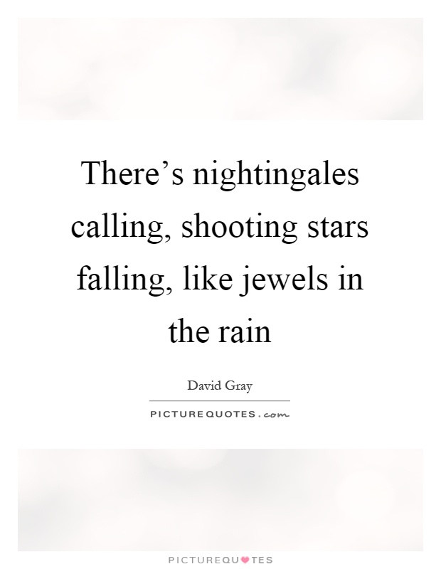 There's nightingales calling, shooting stars falling, like jewels in the rain Picture Quote #1