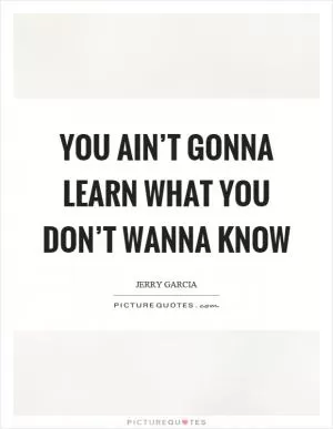 You ain’t gonna learn what you don’t wanna know Picture Quote #1