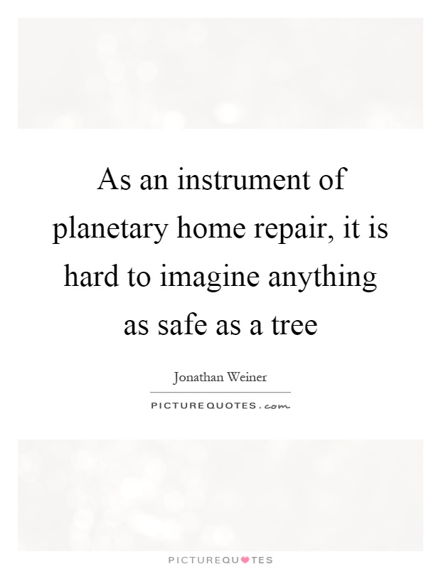As an instrument of planetary home repair, it is hard to imagine anything as safe as a tree Picture Quote #1