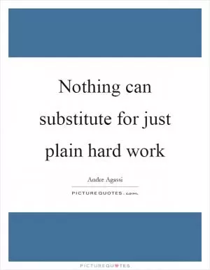 Nothing can substitute for just plain hard work Picture Quote #1
