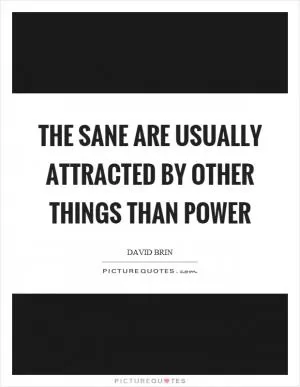The sane are usually attracted by other things than power Picture Quote #1