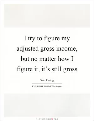 I try to figure my adjusted gross income, but no matter how I figure it, it’s still gross Picture Quote #1