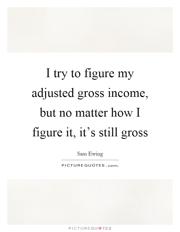 I try to figure my adjusted gross income, but no matter how I figure it, it's still gross Picture Quote #1