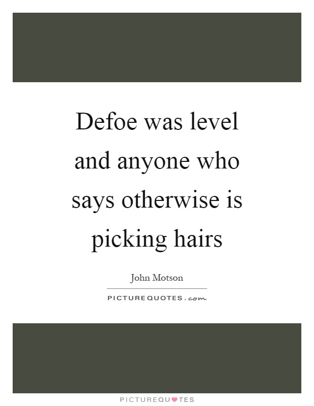 Defoe was level and anyone who says otherwise is picking hairs Picture Quote #1