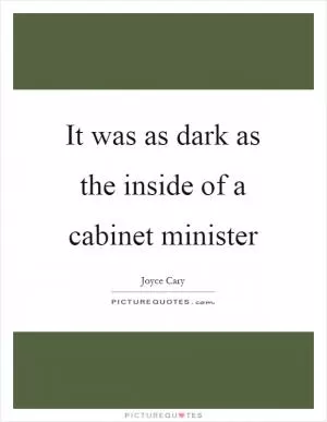 It was as dark as the inside of a cabinet minister Picture Quote #1