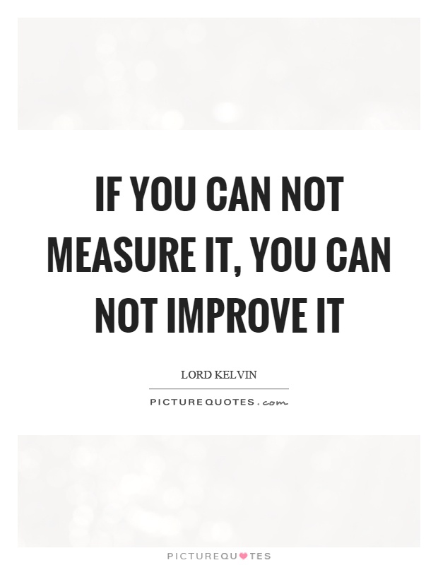 If you can not measure it, you can not improve it Picture Quote #1