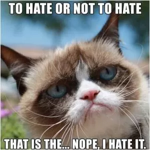 To hate or not to hate, that is the... nope, I hate it Picture Quote #1