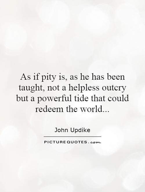 As if pity is, as he has been taught, not a helpless outcry but a powerful tide that could redeem the world Picture Quote #1