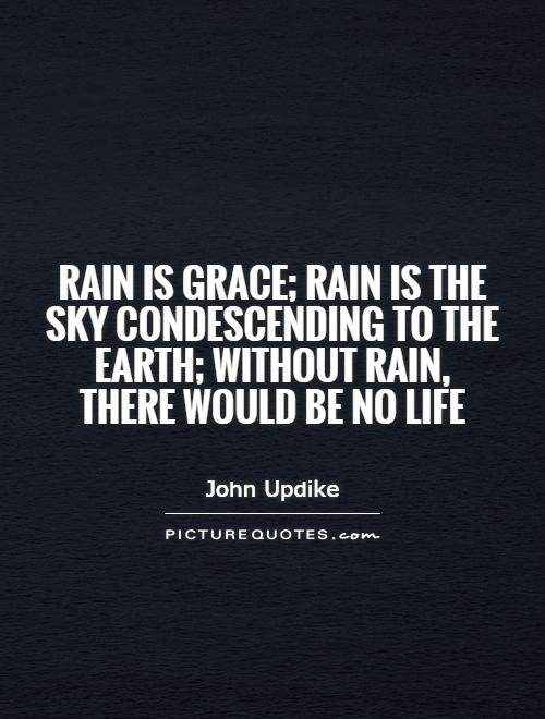 Rain is grace; rain is the sky condescending to the Earth; without rain, there would be no life Picture Quote #1