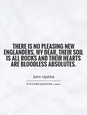 There is no pleasing New Englanders, my dear, their soil is all rocks and their hearts are bloodless absolutes Picture Quote #1