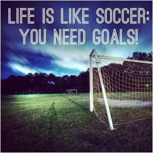 Life is like soccer - you need goals Picture Quote #1