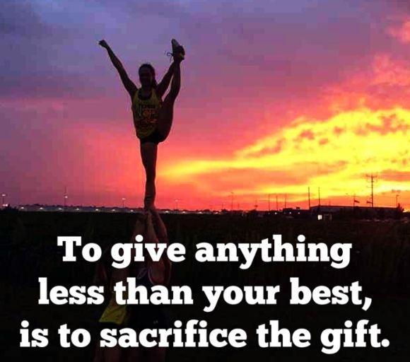 To give anything less than your best, is to sacrifice the gift Picture Quote #1