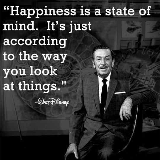 Happiness is a state of mind. It's just according to the way you look at things Picture Quote #1