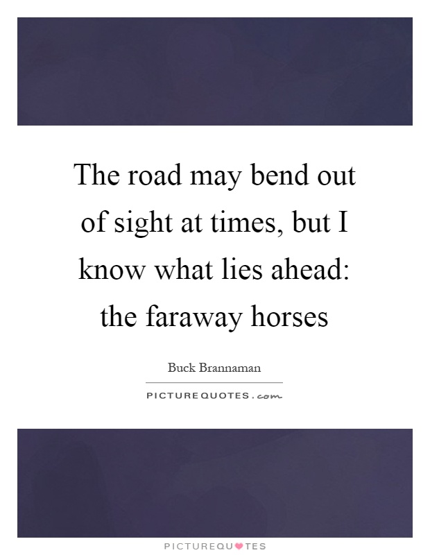 The road may bend out of sight at times, but I know what lies ahead: the faraway horses Picture Quote #1