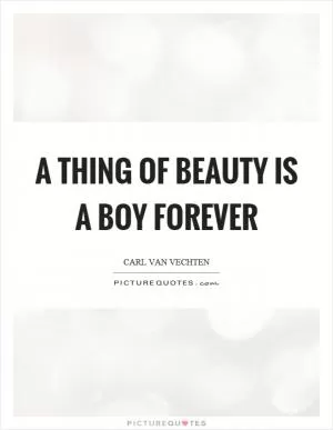 A thing of beauty is a boy forever Picture Quote #1