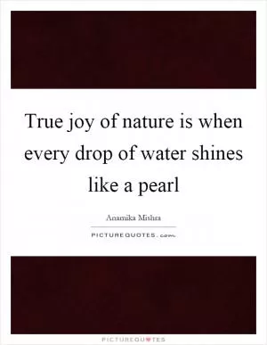 True joy of nature is when every drop of water shines like a pearl Picture Quote #1