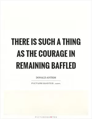 There is such a thing as the courage in remaining baffled Picture Quote #1