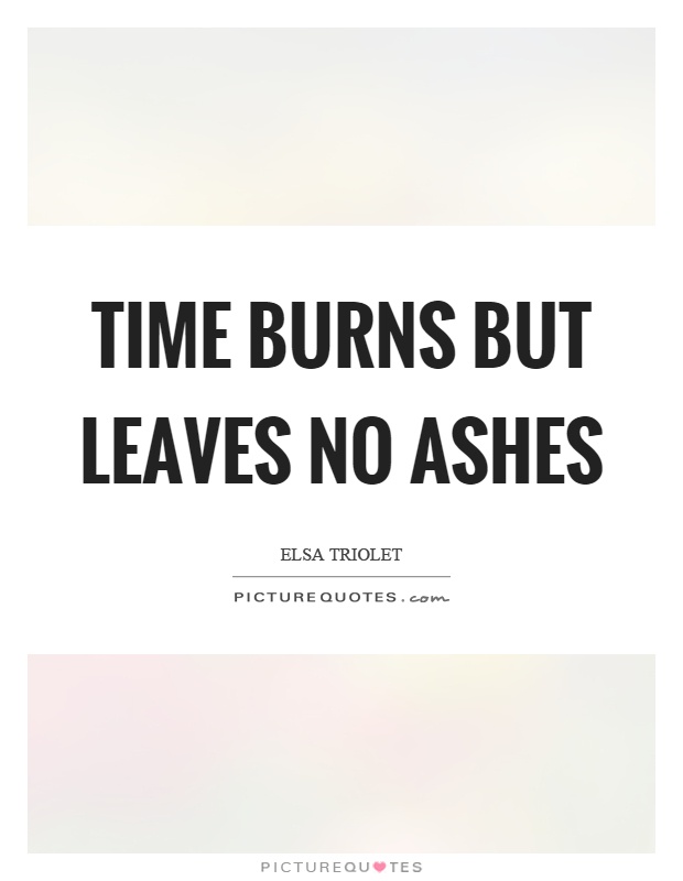 Time burns but leaves no ashes Picture Quote #1