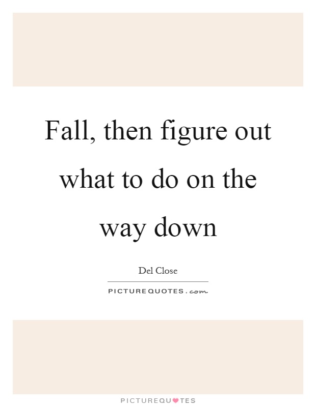 Fall, then figure out what to do on the way down Picture Quote #1