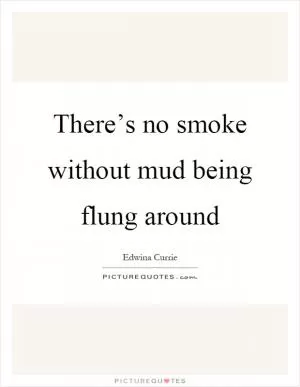 There’s no smoke without mud being flung around Picture Quote #1