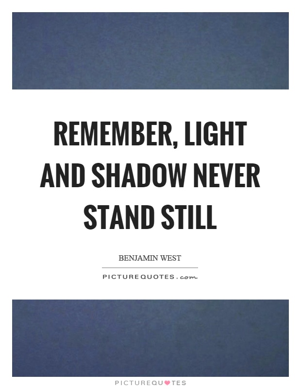 Remember, light and shadow never stand still Picture Quote #1