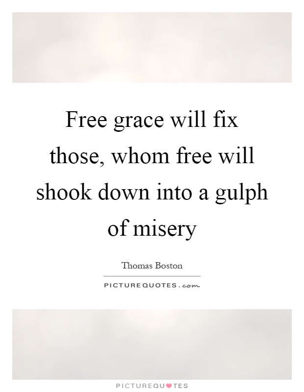 Free grace will fix those, whom free will shook down into a gulph of misery Picture Quote #1