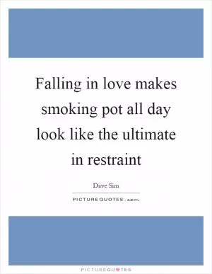 Falling in love makes smoking pot all day look like the ultimate in restraint Picture Quote #1