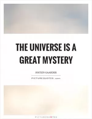 The universe is a great mystery Picture Quote #1