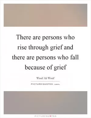 There are persons who rise through grief and there are persons who fall because of grief Picture Quote #1