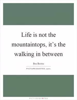 Life is not the mountaintops, it’s the walking in between Picture Quote #1