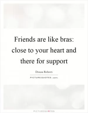 Friends are like bras: close to your heart and there for support Picture Quote #1