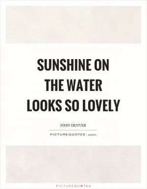 Sunshine on the water looks so lovely Picture Quote #1