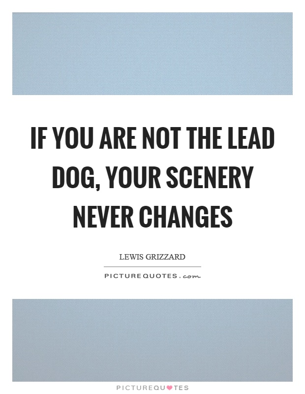 If you are not the lead dog, your scenery never changes Picture Quote #1