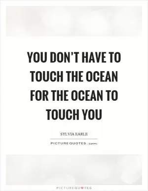 You don’t have to touch the ocean for the ocean to touch you Picture Quote #1