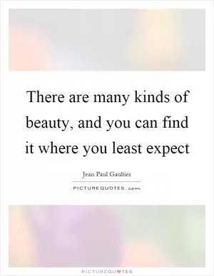 There are many kinds of beauty, and you can find it where you least expect Picture Quote #1