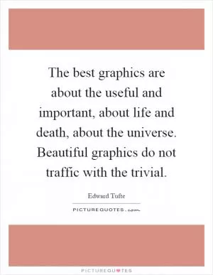 The best graphics are about the useful and important, about life and death, about the universe. Beautiful graphics do not traffic with the trivial Picture Quote #1