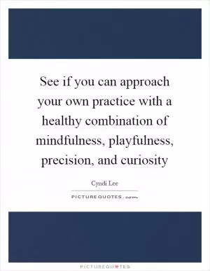See if you can approach your own practice with a healthy combination of mindfulness, playfulness, precision, and curiosity Picture Quote #1