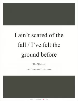 I ain’t scared of the fall / I’ve felt the ground before Picture Quote #1
