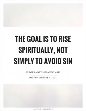 The goal is to rise spiritually, not simply to avoid sin Picture Quote #1