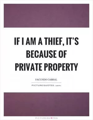 If I am a thief, it’s because of private property Picture Quote #1