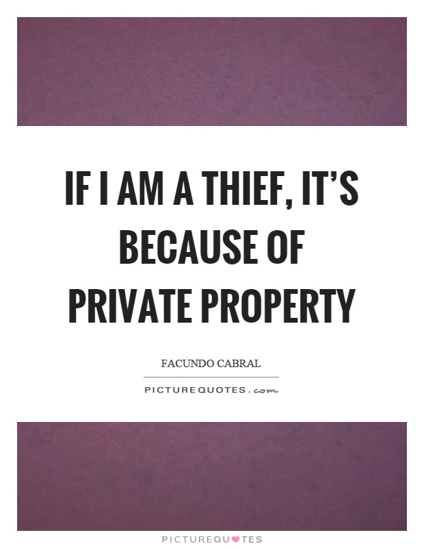 If I am a thief, it's because of private property Picture Quote #1