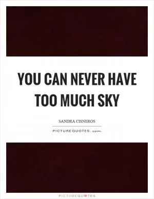 You can never have too much sky Picture Quote #1