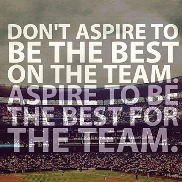 Don't aspire to be the best on the team. Aspire to be the best for the team Picture Quote #1