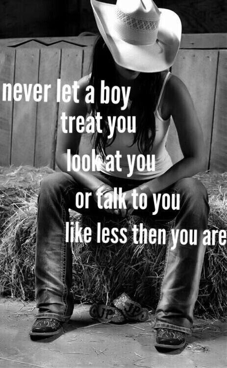Never let a boy treat you, look at you, or talk to you like less than you are Picture Quote #1
