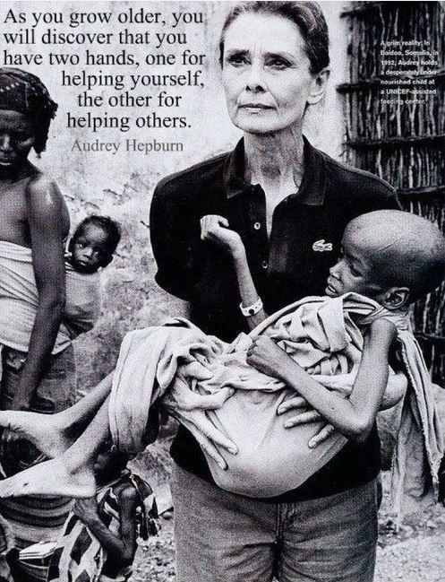 As you grow older, you will discover that you have two hands, one for helping yourself, the other for helping others Picture Quote #1