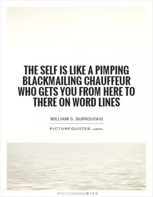 The self is like a pimping blackmailing chauffeur who gets you from here to there on word lines Picture Quote #1