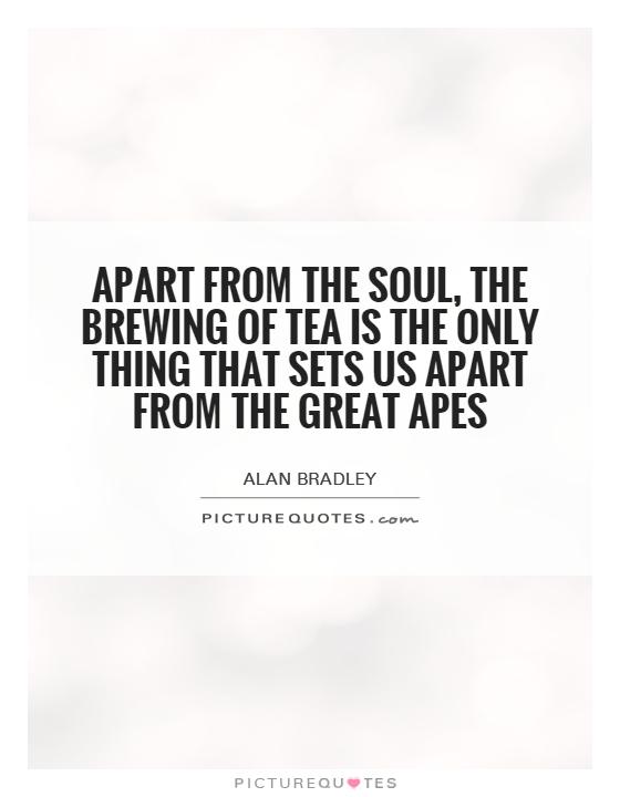 Apart from the soul, the brewing of tea is the only thing that sets us apart from the great apes Picture Quote #1
