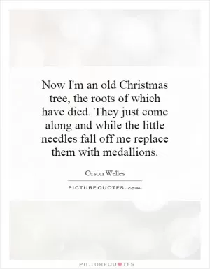 Now I'm an old Christmas tree, the roots of which have died. They just come along and while the little needles fall off me replace them with medallions Picture Quote #1